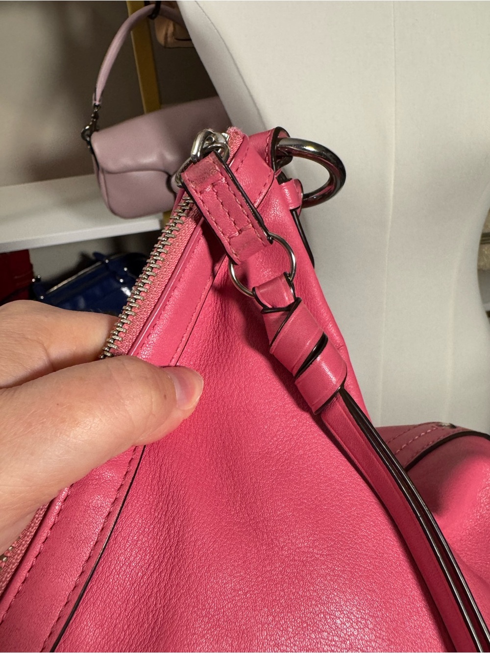 Coach Pink Leather Shoulder Bag - Picture 5 of 6